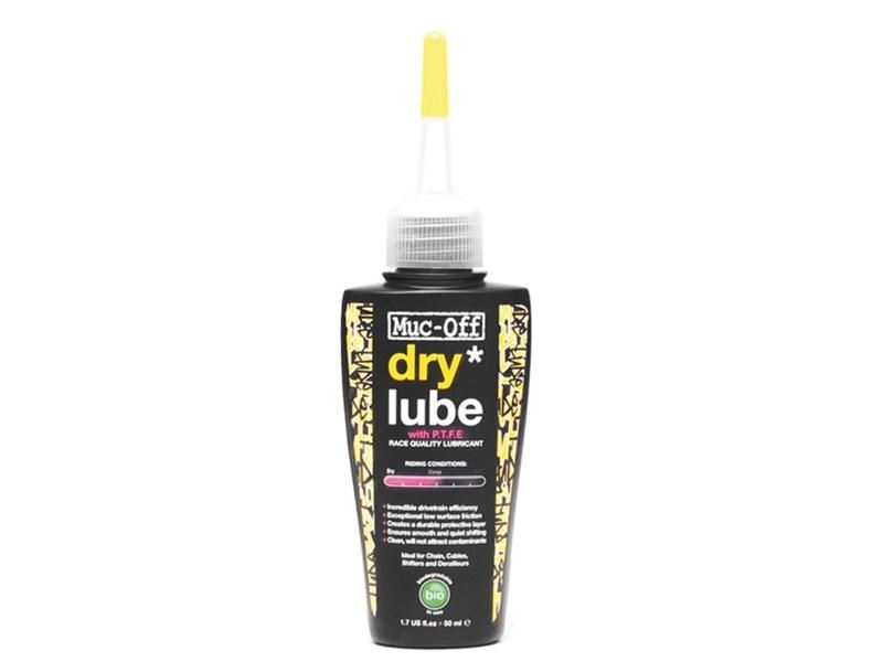 MUC-OFF Dry Lube 50ml Muc-Off Dry lube on biohajoava ketjuoljy, joka on erityisen hyva kelilla kuin kelilla. Se on ohut ja